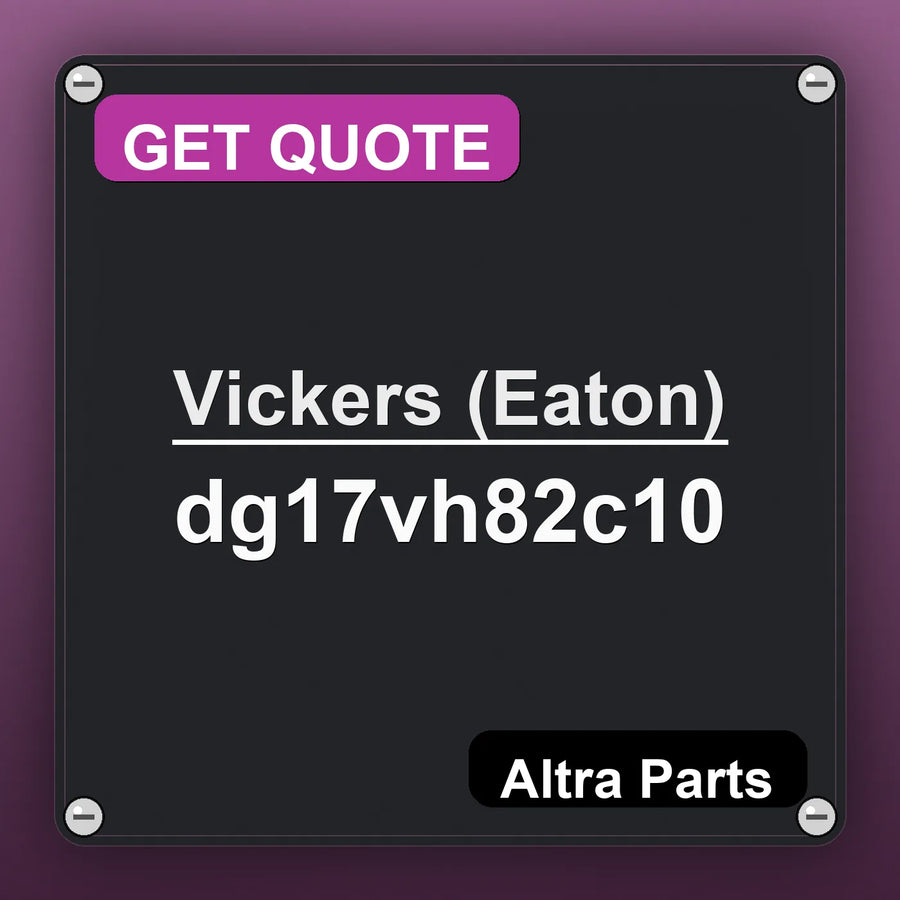 Vickers (Eaton) dg17vh82c10 industrial nameplate style image – Altra Parts. GET QUOTE.