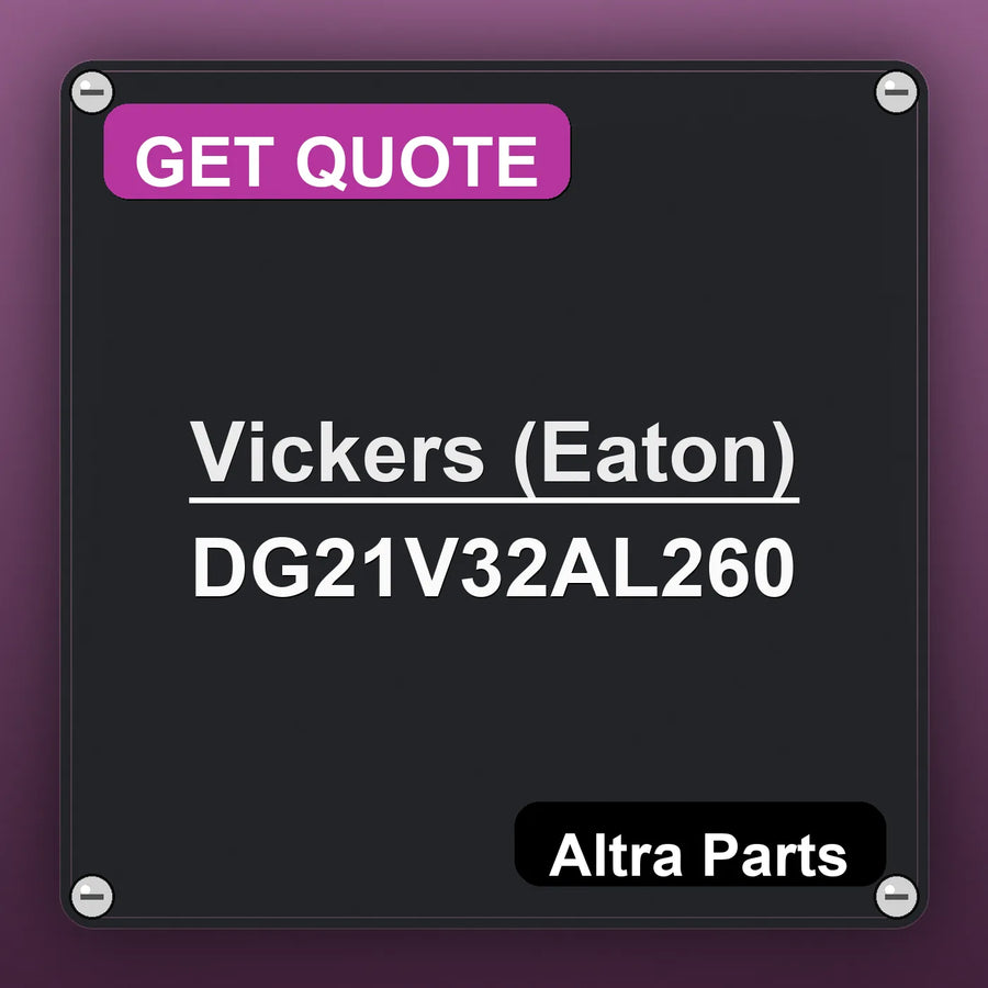Vickers (Eaton) DG21V32AL260 industrial nameplate style image – Altra Parts. GET QUOTE.