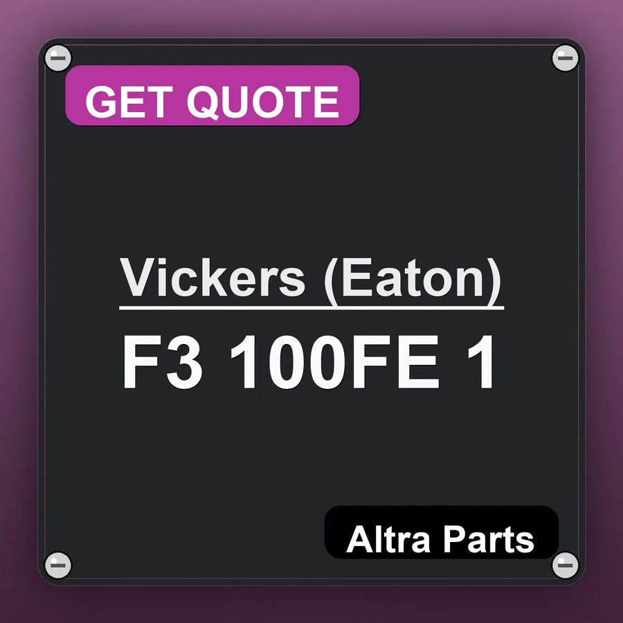 Vickers (Eaton) F3 100FE 1 industrial nameplate style image – Altra Parts. GET QUOTE.