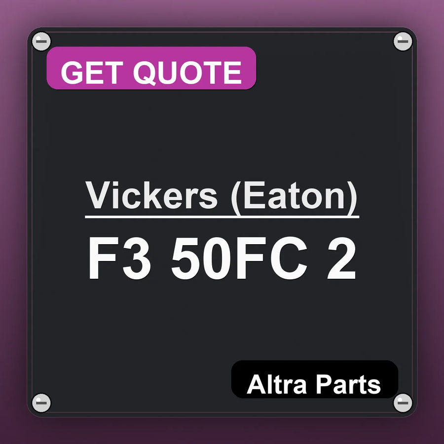 Vickers (Eaton) F3 50FC 2 industrial nameplate style image – Altra Parts. GET QUOTE.