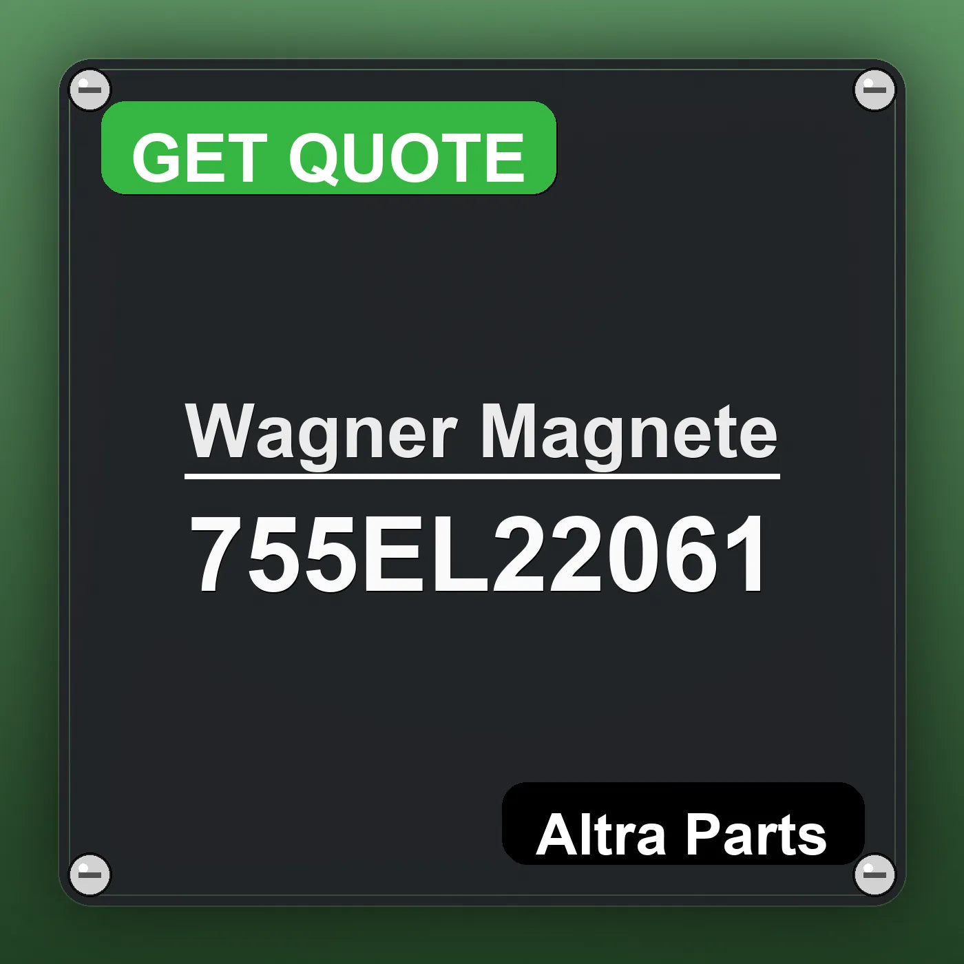 Wagner Magnete 755EL22061 industrial nameplate style image – Altra Parts. GET QUOTE.