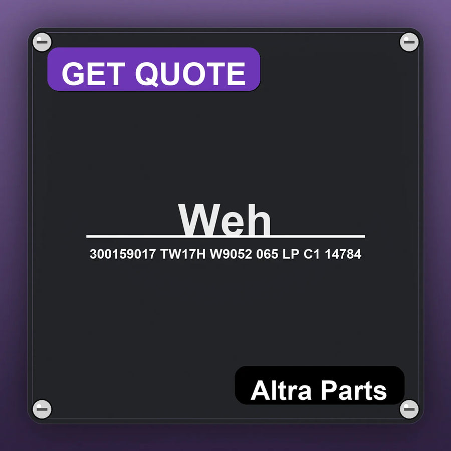 Weh 300159017 TW17H W9052 065 LP C1 14784 industrial nameplate style image – Altra Parts. GET QUOTE.