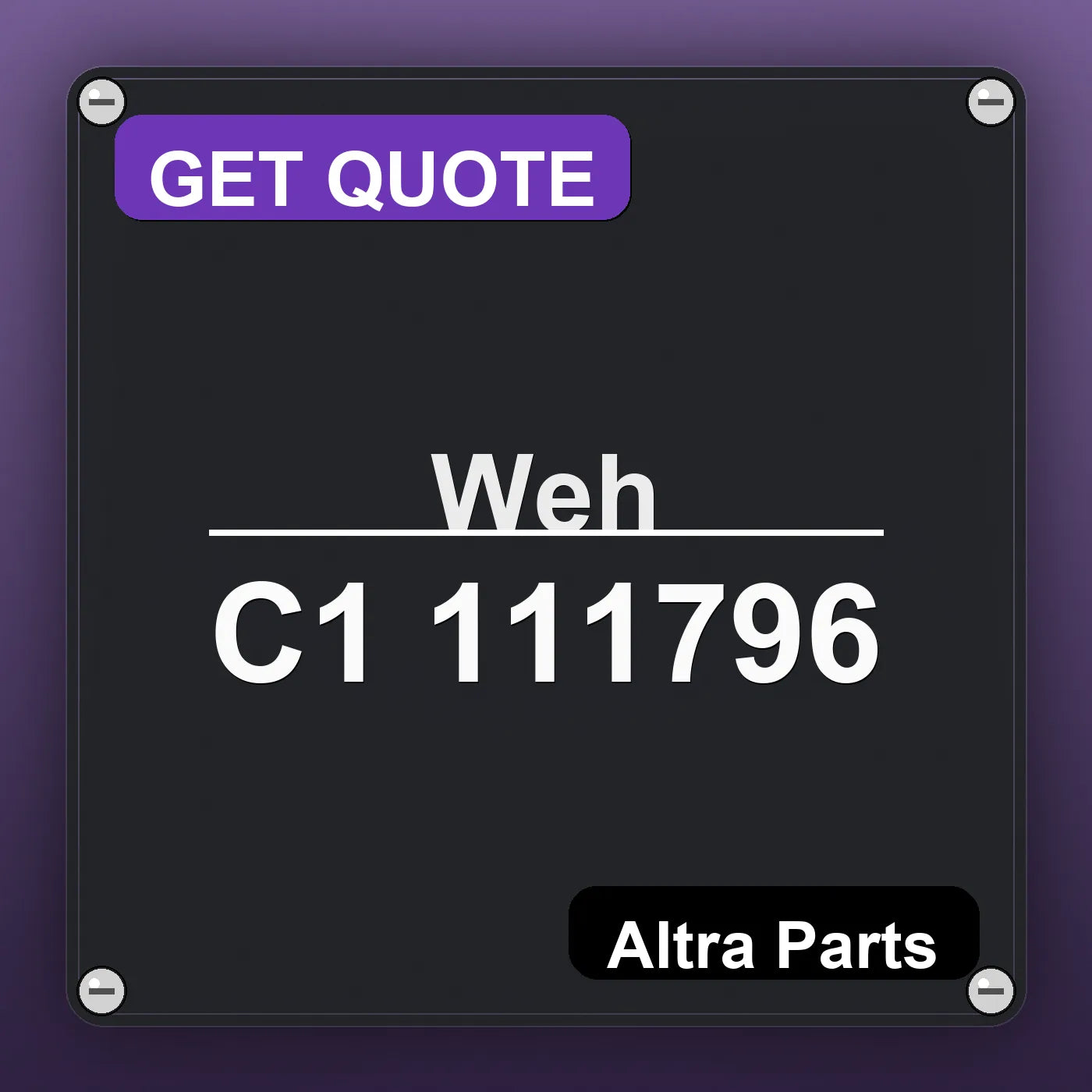 Weh C1 111796 industrial nameplate style image – Altra Parts. GET QUOTE.