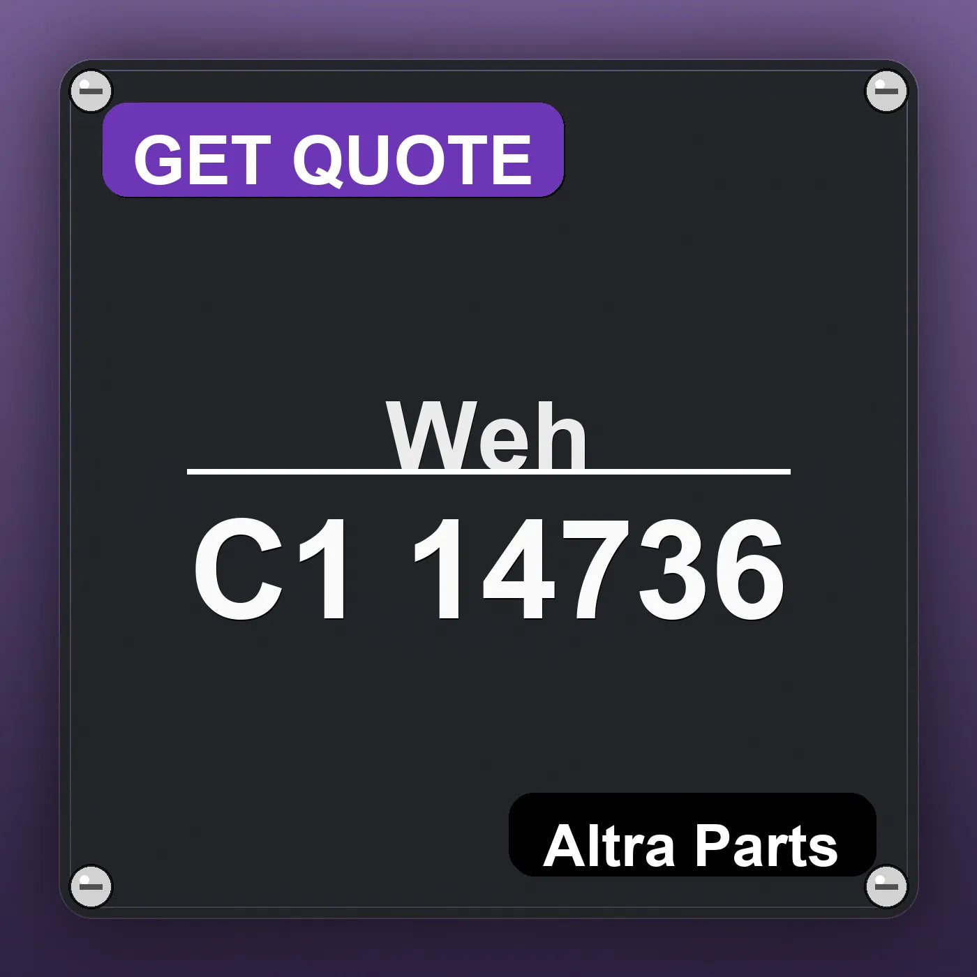 Weh C1 14736 industrial nameplate style image – Altra Parts. GET QUOTE.