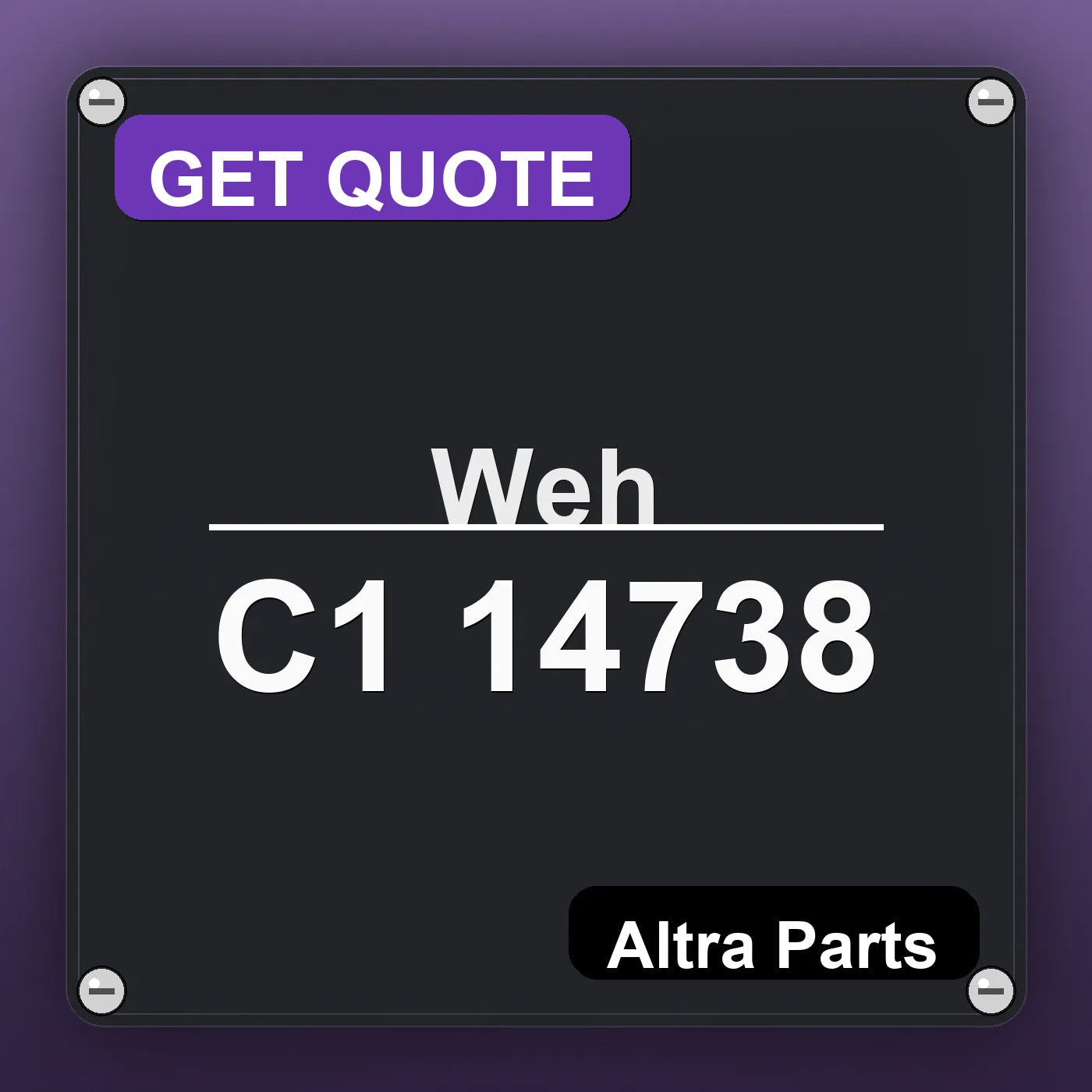 Weh C1 14738 industrial nameplate style image – Altra Parts. GET QUOTE.