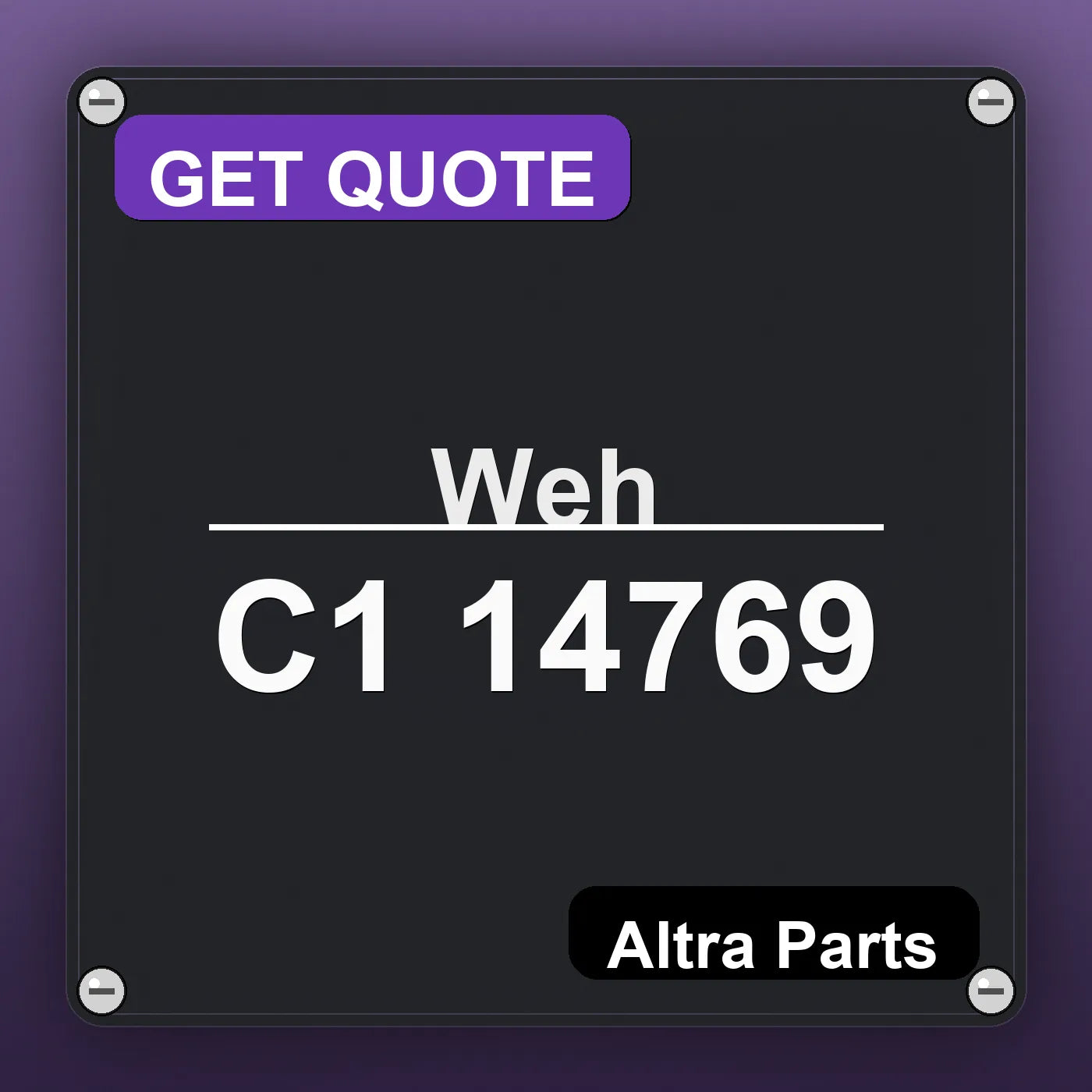 Weh C1 14769 industrial nameplate style image – Altra Parts. GET QUOTE.