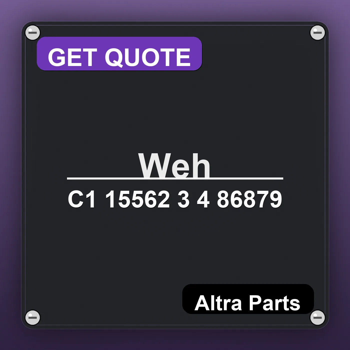 Weh C1 15562 3 4 86879 industrial nameplate style image – Altra Parts. GET QUOTE.