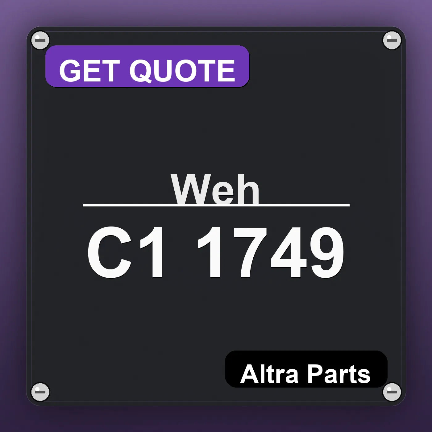 Weh C1 1749 industrial nameplate style image – Altra Parts. GET QUOTE.