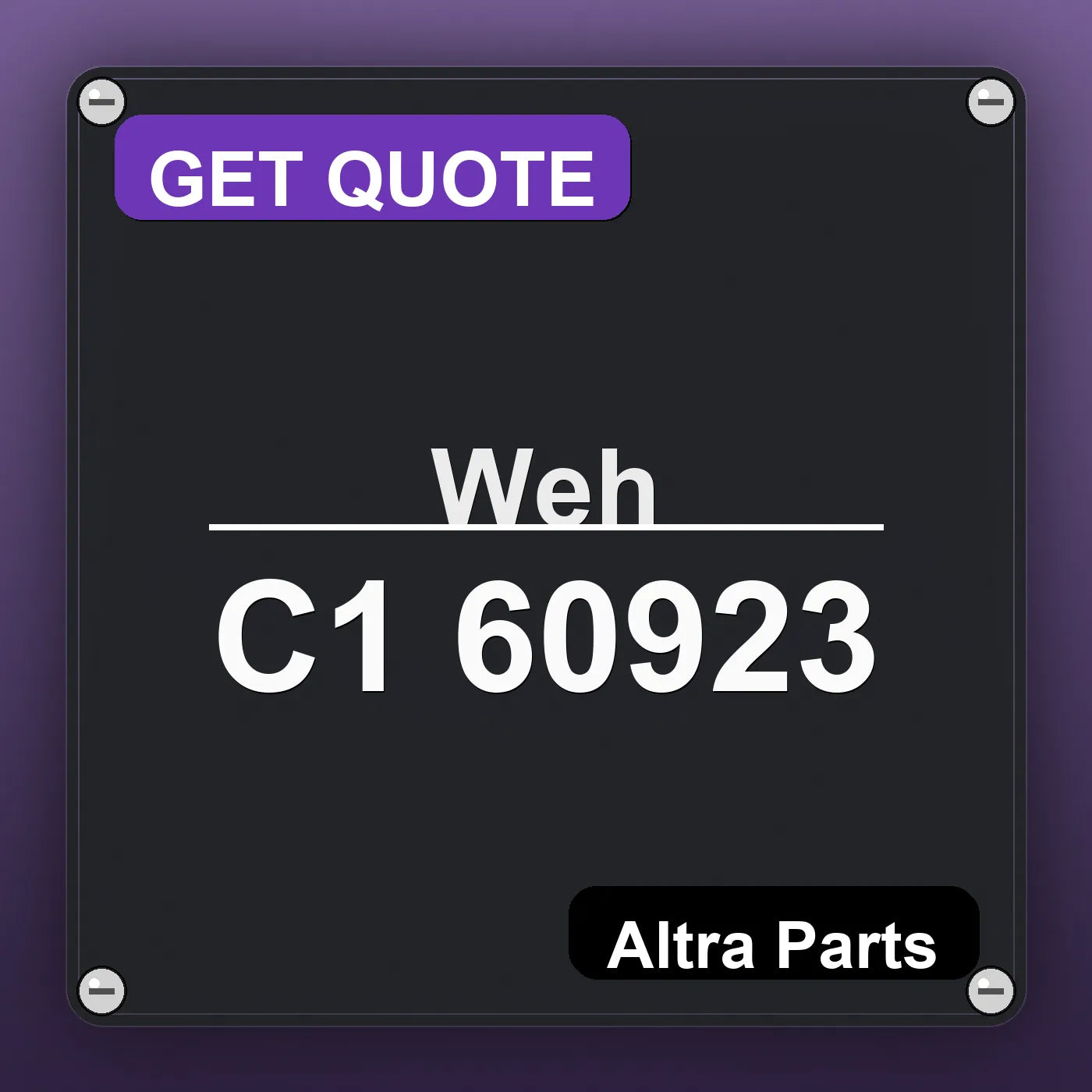 Weh C1 60923 industrial nameplate style image – Altra Parts. GET QUOTE.