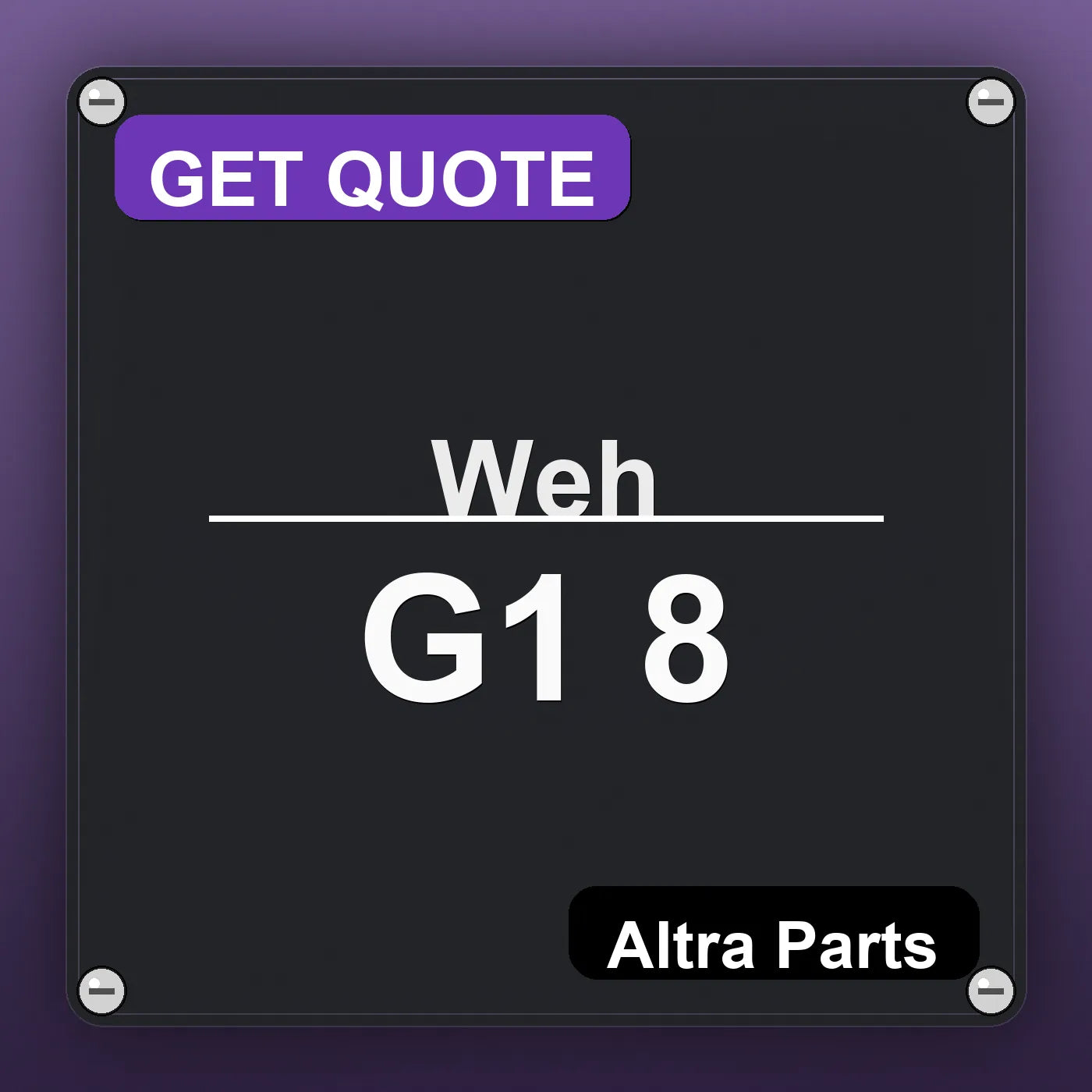 Weh G1 8 industrial nameplate style image – Altra Parts. GET QUOTE.
