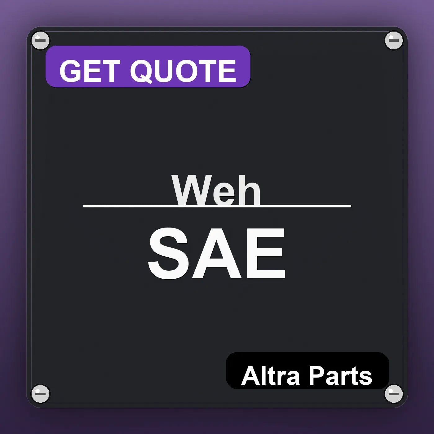 Weh SAE industrial nameplate style image – Altra Parts. GET QUOTE.