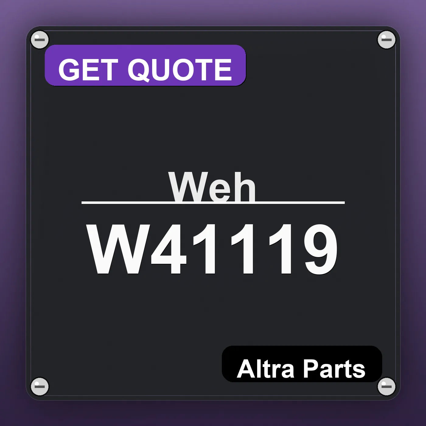 Weh W41119 industrial nameplate style image – Altra Parts. GET QUOTE.