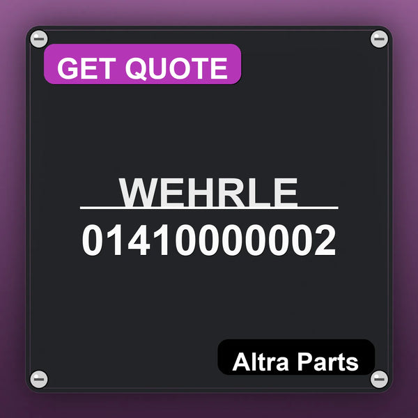 WEHRLE 01410000002 industrial nameplate style image – Altra Parts. GET QUOTE.