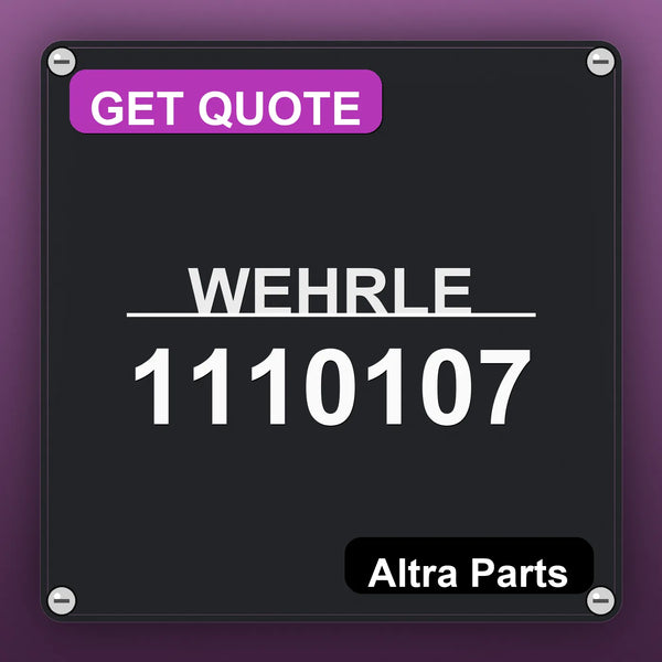 WEHRLE 1110107 industrial nameplate style image – Altra Parts. GET QUOTE.
