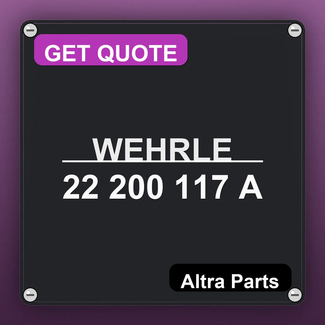 WEHRLE 22 200 117 A | Altra Parts