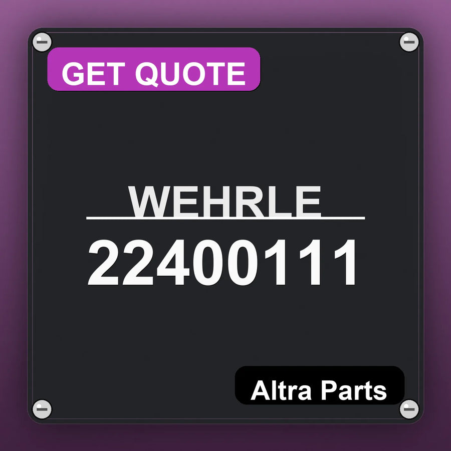 WEHRLE 22400111 industrial nameplate style image – Altra Parts. GET QUOTE.