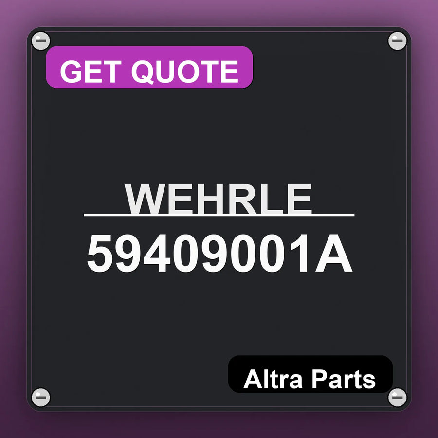 WEHRLE 59409001A industrial nameplate style image – Altra Parts. GET QUOTE.