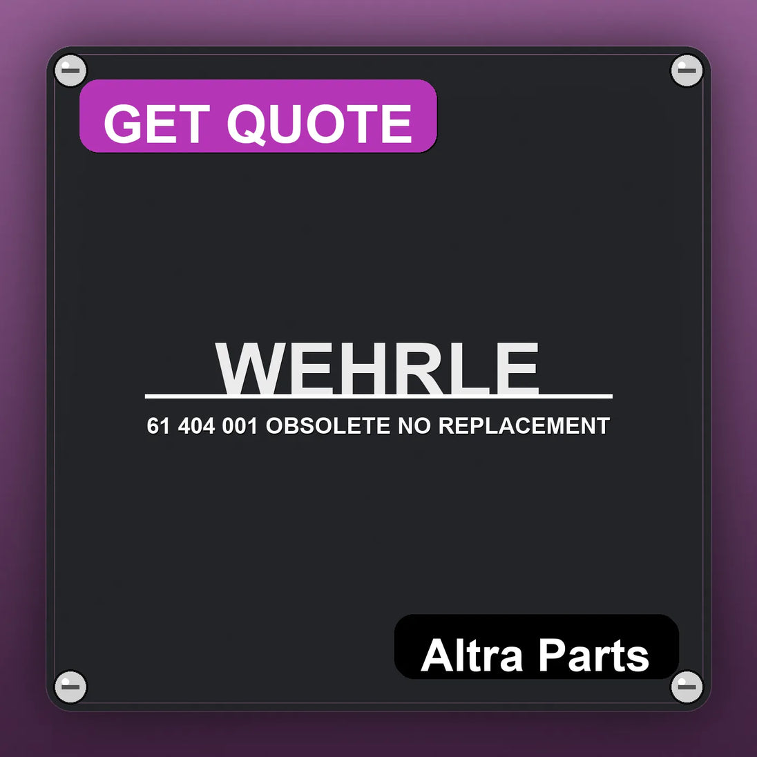 WEHRLE 61 404 001 OBSOLETE NO REPLACEMENT | Altra Parts