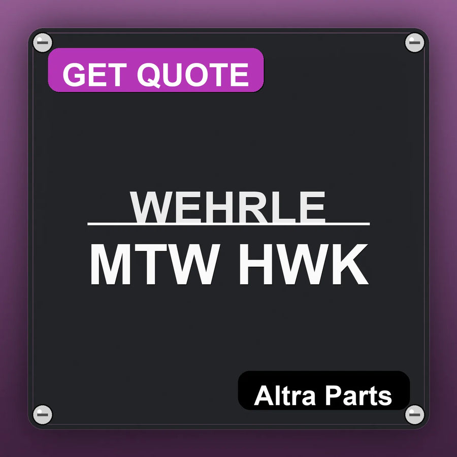 WEHRLE MTW HWK industrial nameplate style image – Altra Parts. GET QUOTE.