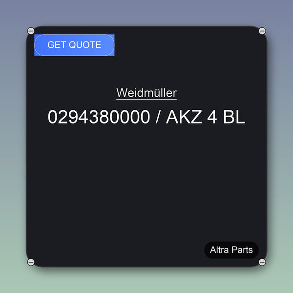 Weidmüller 0294380000 / AKZ 4 BL industrial spare part – fast international delivery & worldwide shipping