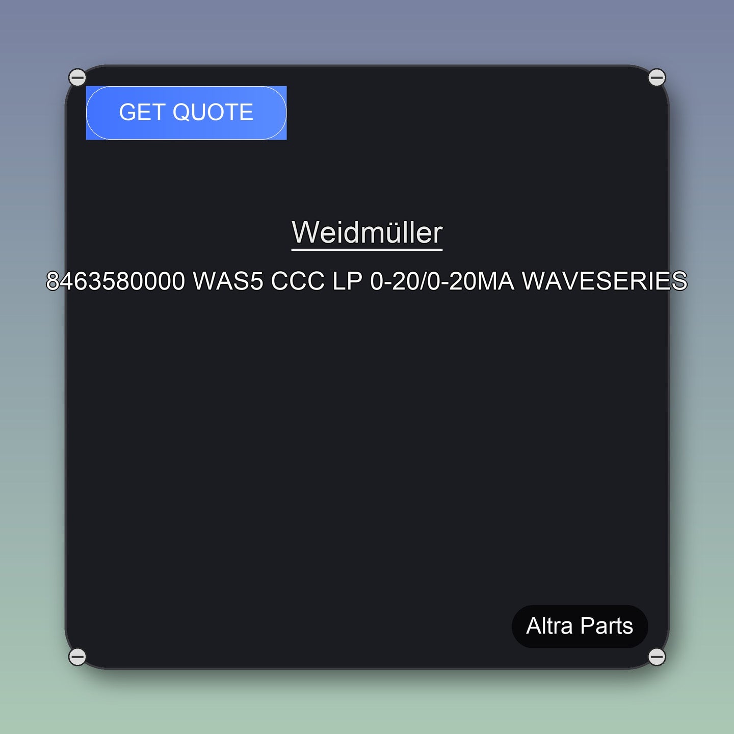Weidmüller 8463580000 WAS5 CCC LP 0-20/0-20MA WAVESERIES industrial spare part – fast international delivery & worldwide shipping