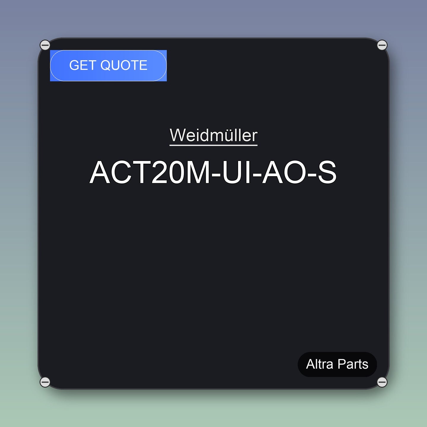 Weidmüller ACT20M-UI-AO-S industrial spare part – fast international delivery & worldwide shipping