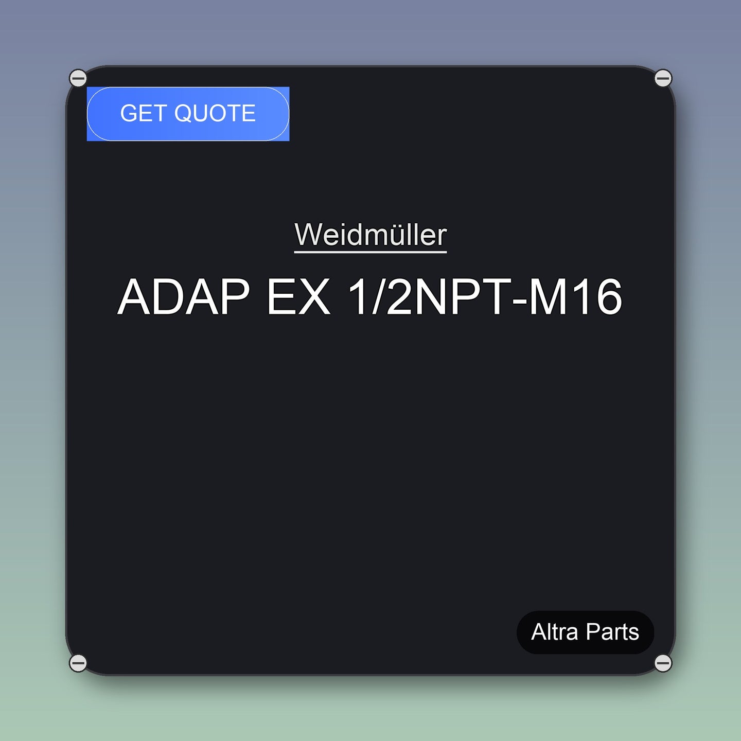 Weidmüller ADAP EX 1/2NPT-M16 industrial spare part – fast international delivery & worldwide shipping