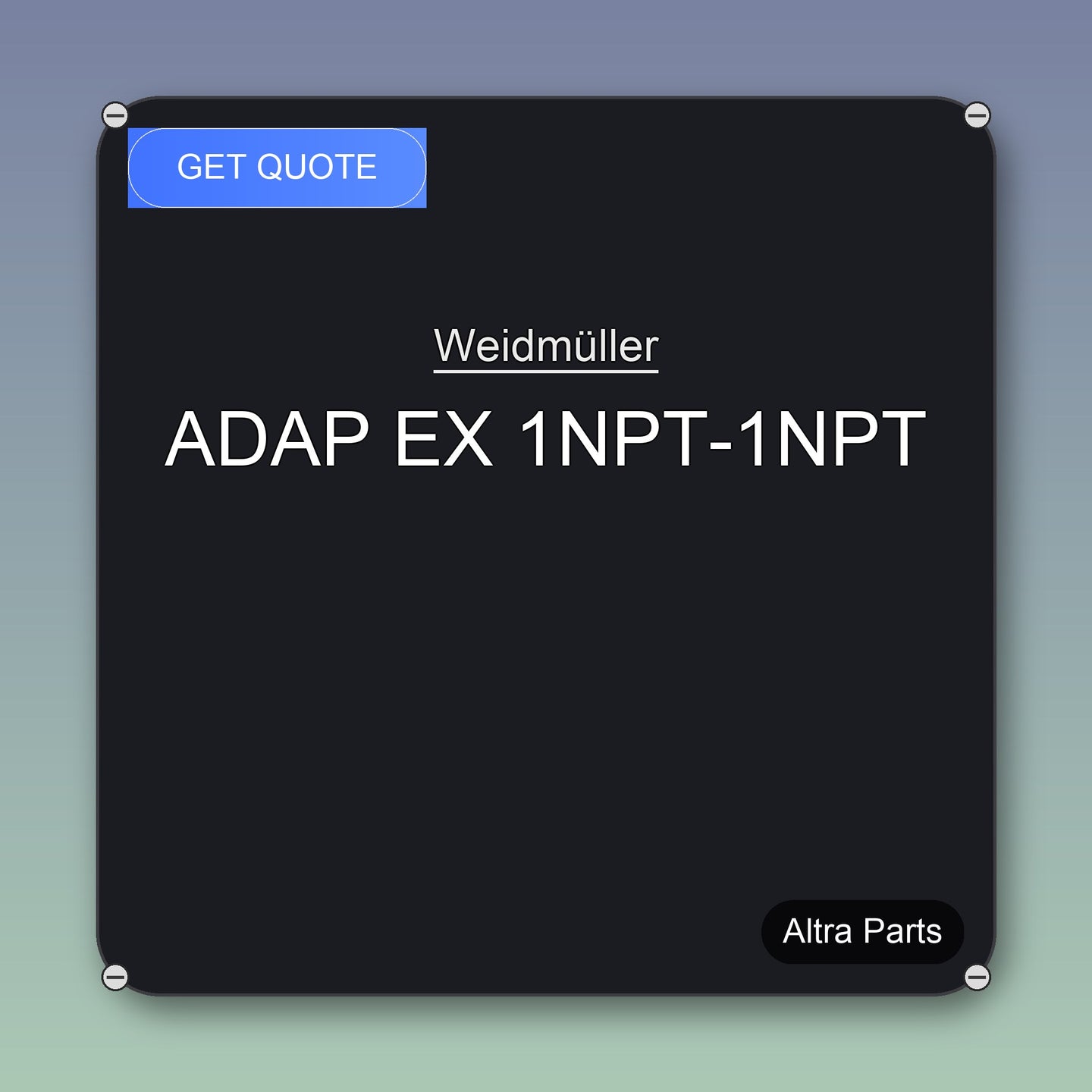 Weidmüller ADAP EX 1NPT-1NPT industrial spare part – fast international delivery & worldwide shipping