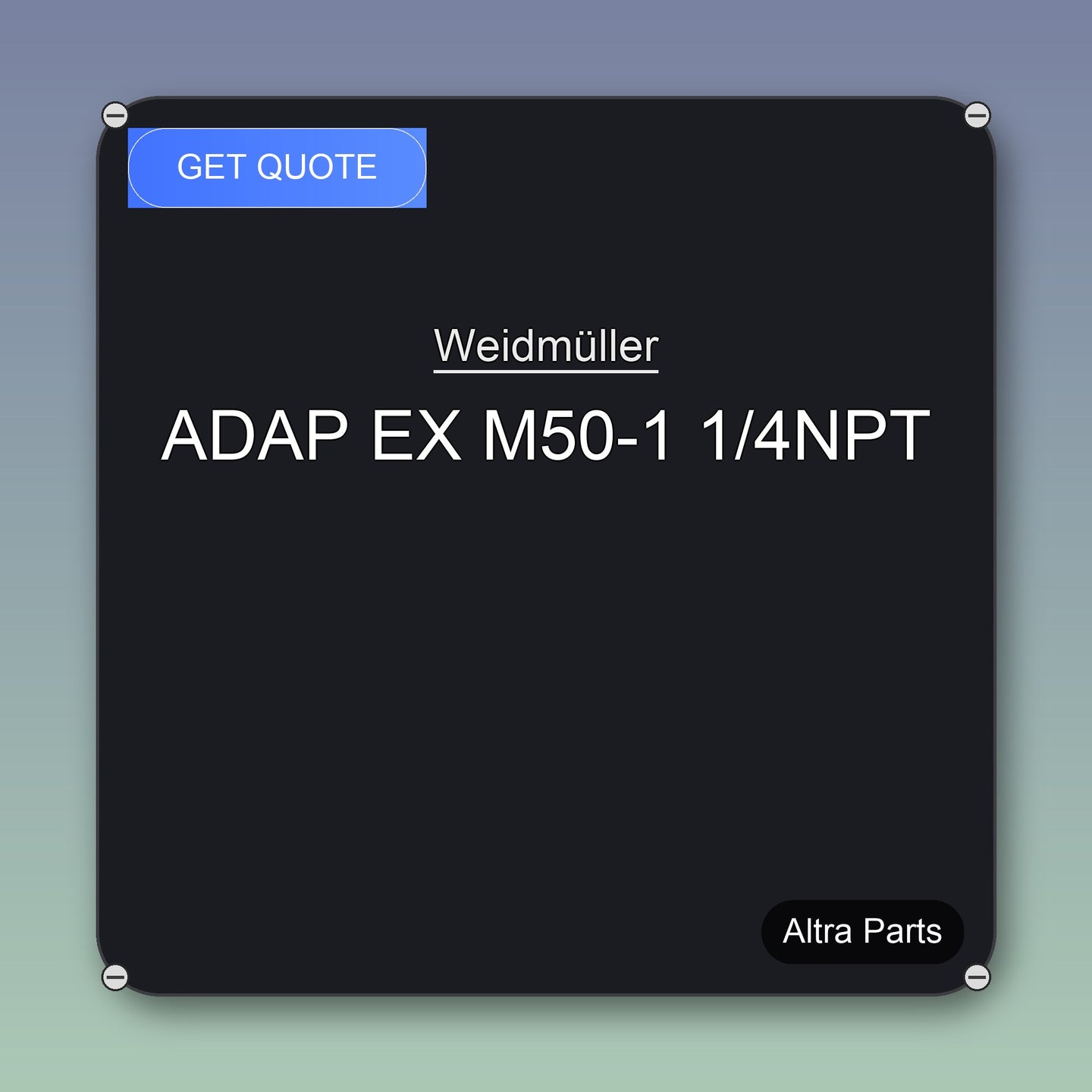 Weidmüller ADAP EX M50-1 1/4NPT industrial spare part – fast international delivery & worldwide shipping