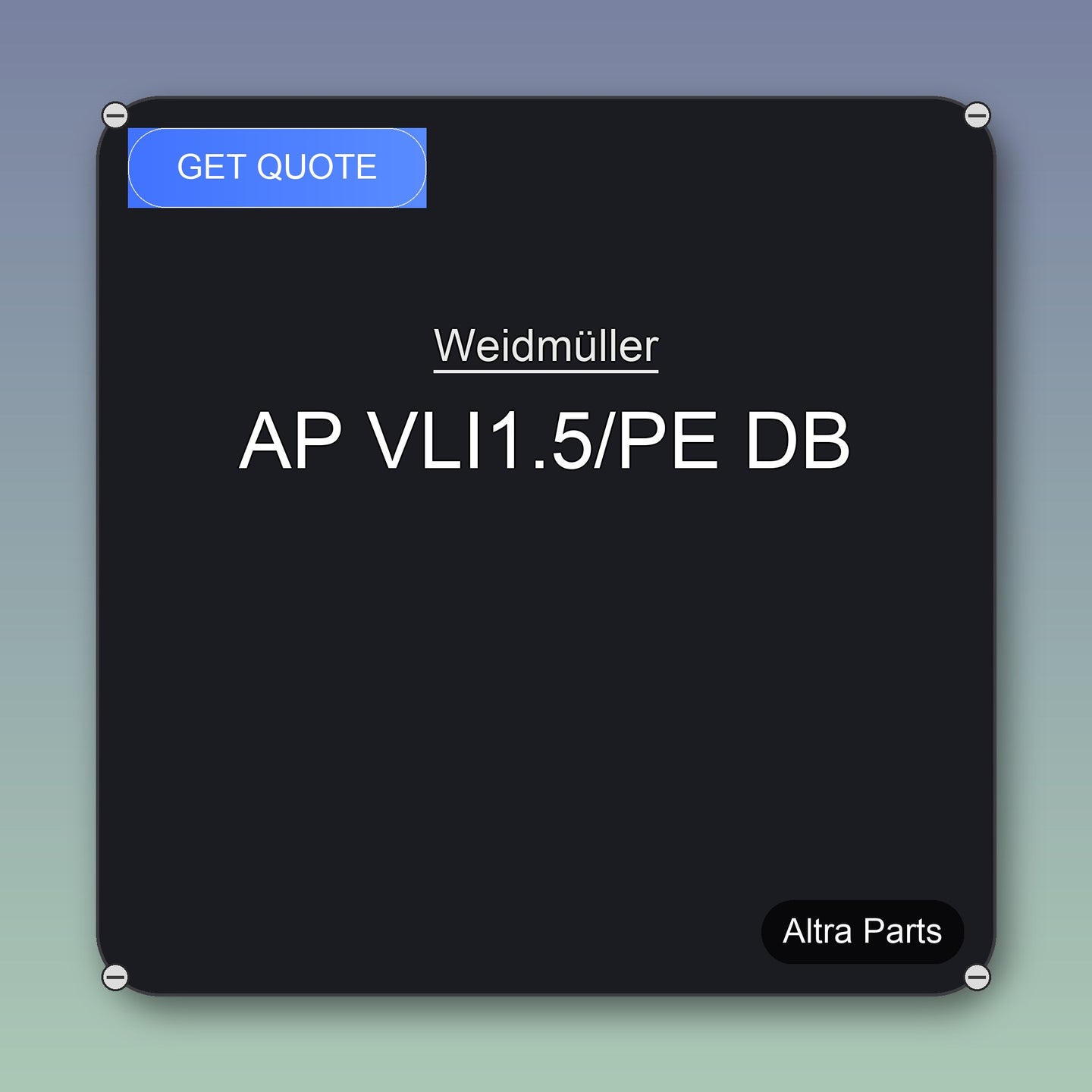 Weidmüller AP VLI1.5/PE DB industrial spare part – fast international delivery & worldwide shipping
