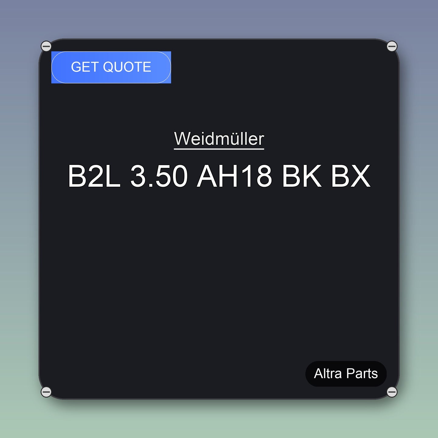 Weidmüller B2L 3.50 AH18 BK BX industrial spare part – fast international delivery & worldwide shipping