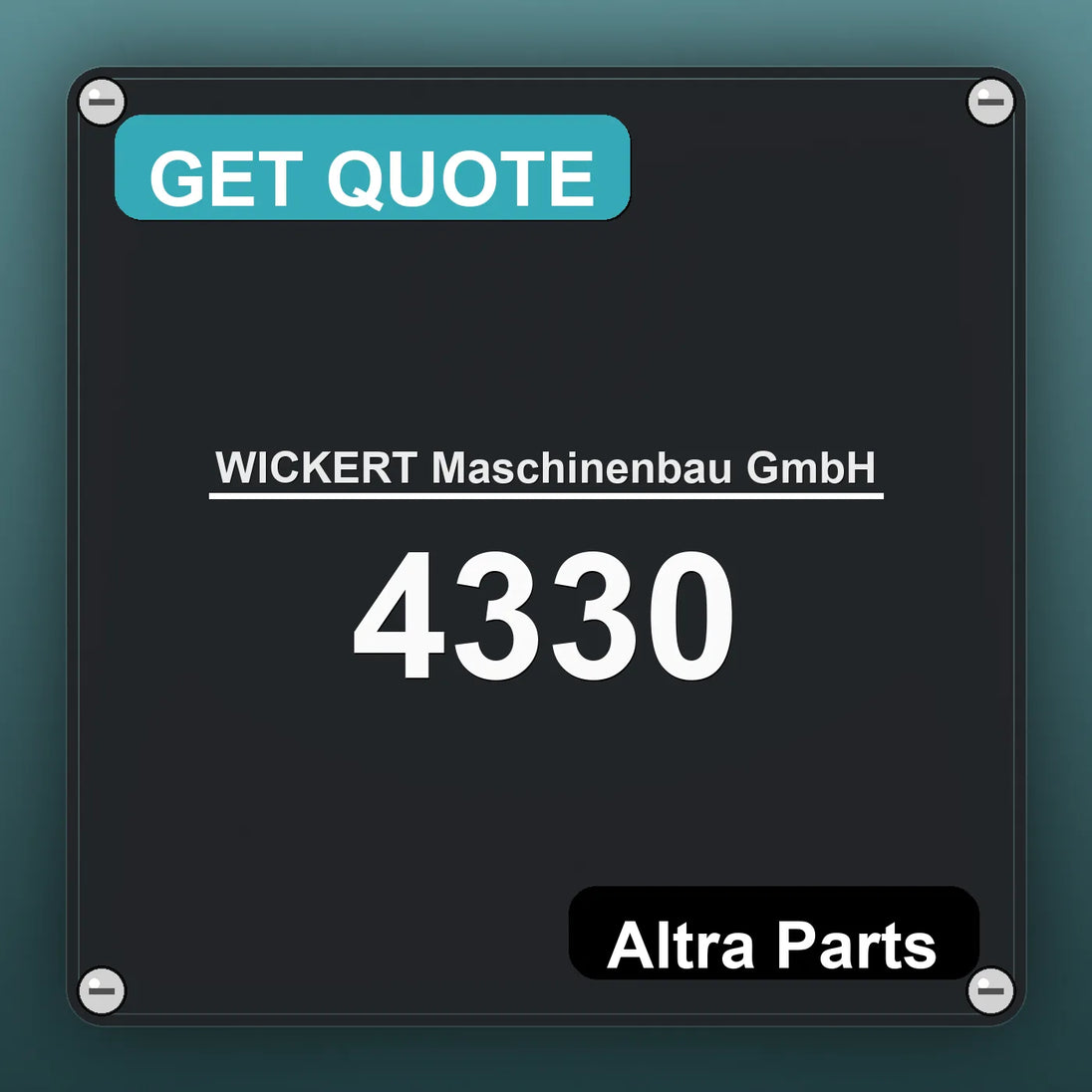 WICKERT Maschinenbau GmbH 4330 industrial nameplate style image – Altra Parts. GET QUOTE.