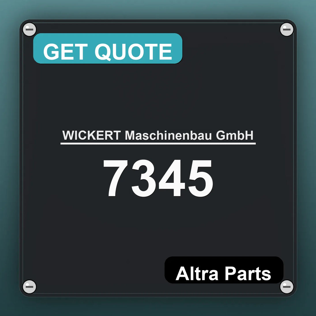 WICKERT Maschinenbau GmbH 7345 industrial nameplate style image – Altra Parts. GET QUOTE.