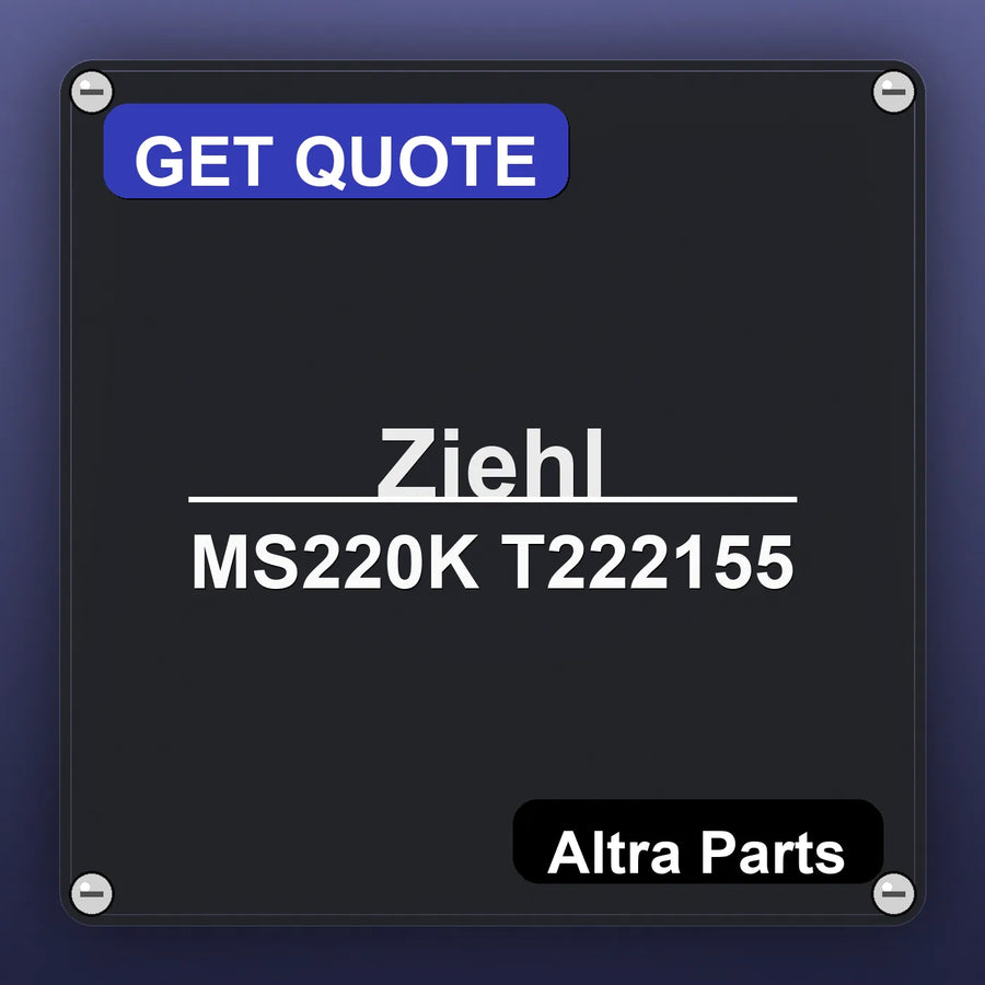 Ziehl MS220K T222155 industrial nameplate style image – Altra Parts. GET QUOTE.