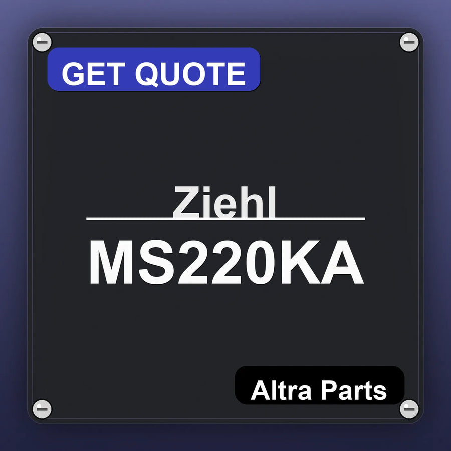 Ziehl MS220KA industrial nameplate style image – Altra Parts. GET QUOTE.