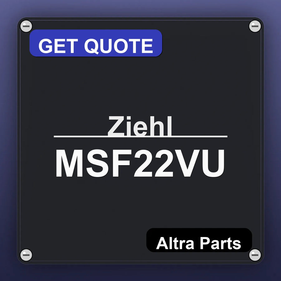 Ziehl MSF22VU industrial nameplate style image – Altra Parts. GET QUOTE.