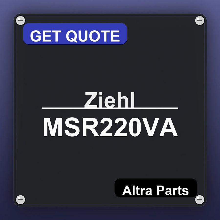 Ziehl MSR220VA industrial nameplate style image – Altra Parts. GET QUOTE.