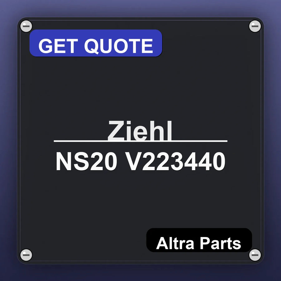 Ziehl NS20 V223440 industrial nameplate style image – Altra Parts. GET QUOTE.