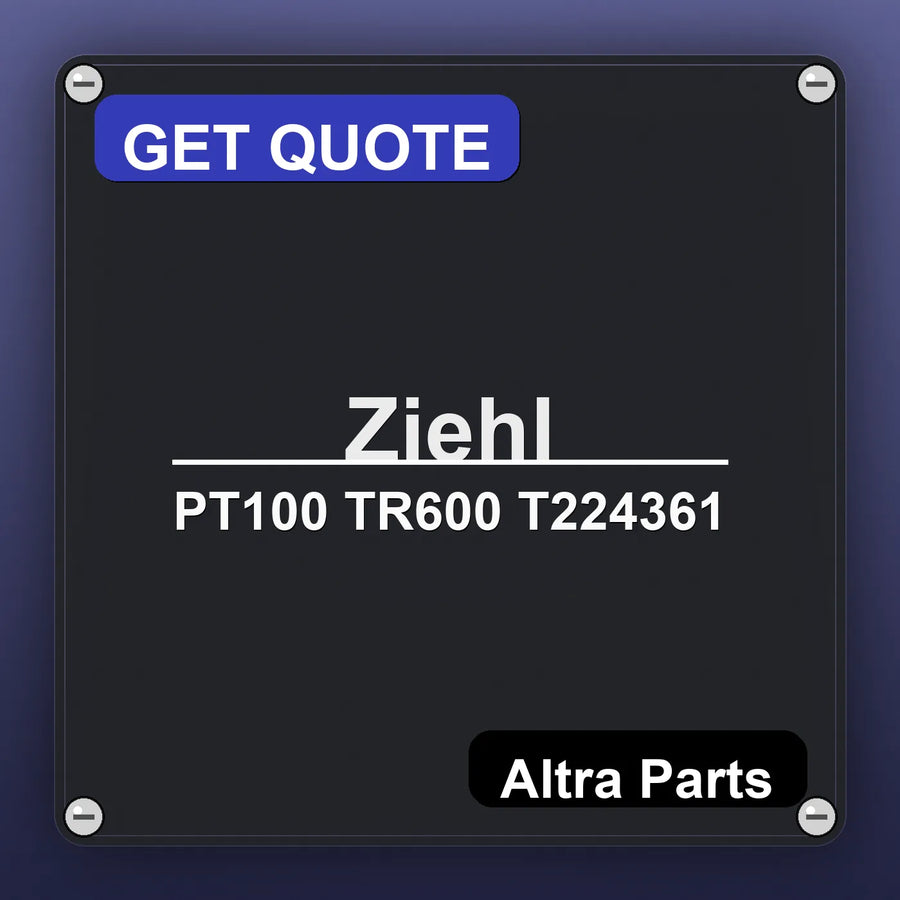 Ziehl PT100 TR600 T224361 industrial nameplate style image – Altra Parts. GET QUOTE.