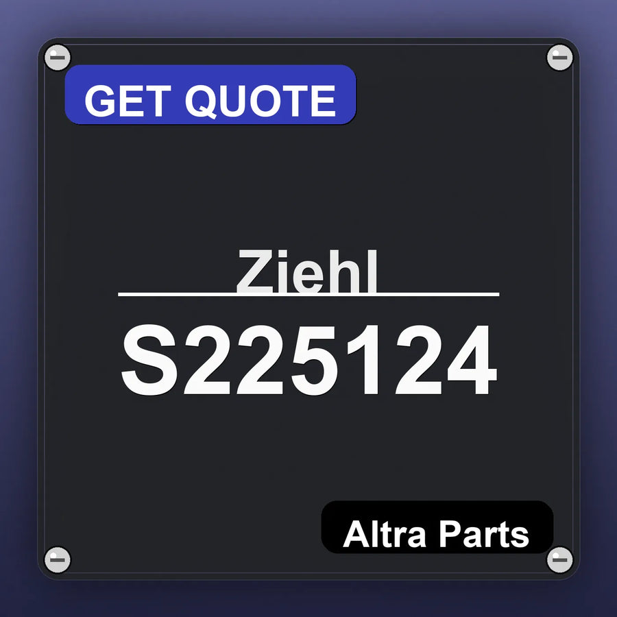 Ziehl S225124 industrial nameplate style image – Altra Parts. GET QUOTE.