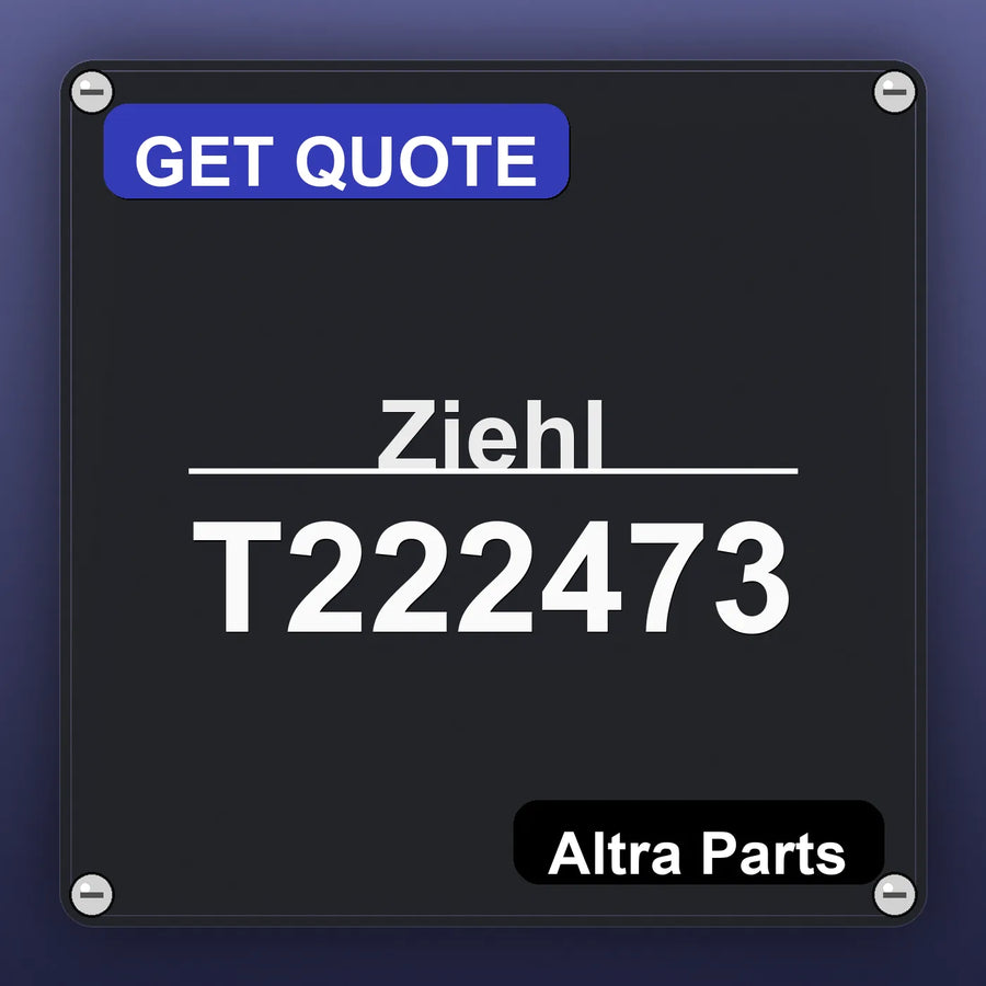 Ziehl T222473 industrial nameplate style image – Altra Parts. GET QUOTE.