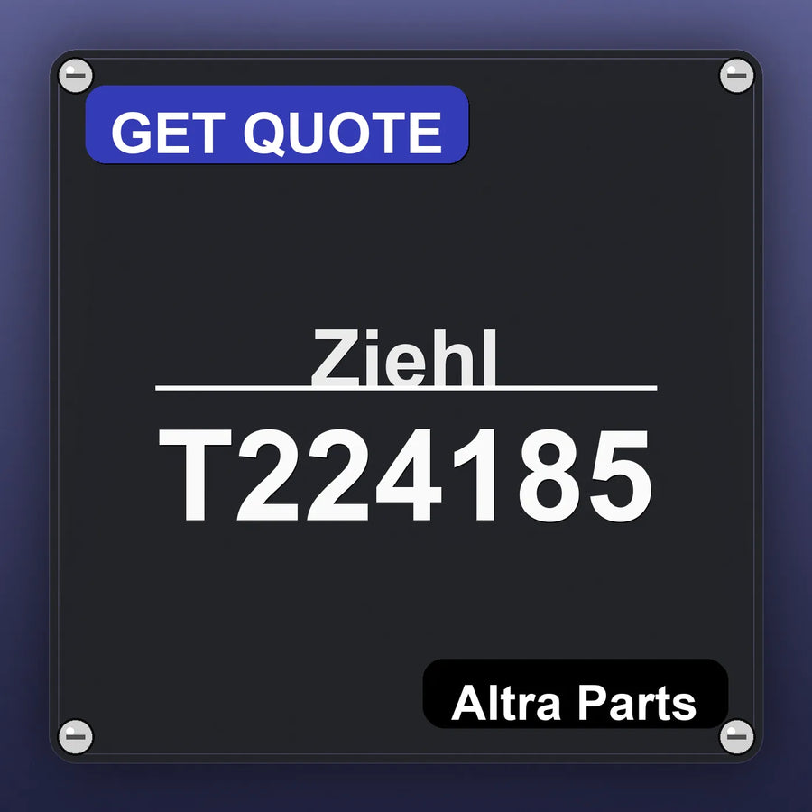 Ziehl T224185 industrial nameplate style image – Altra Parts. GET QUOTE.