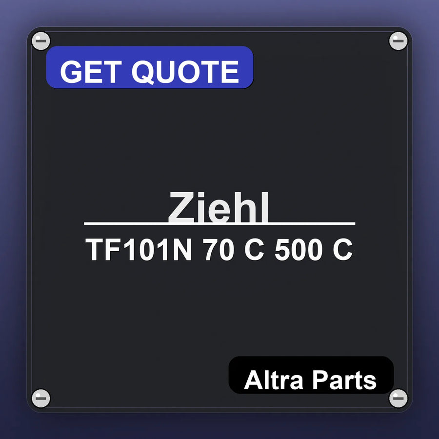 Ziehl TF101N 70 C 500 C industrial nameplate style image – Altra Parts. GET QUOTE.
