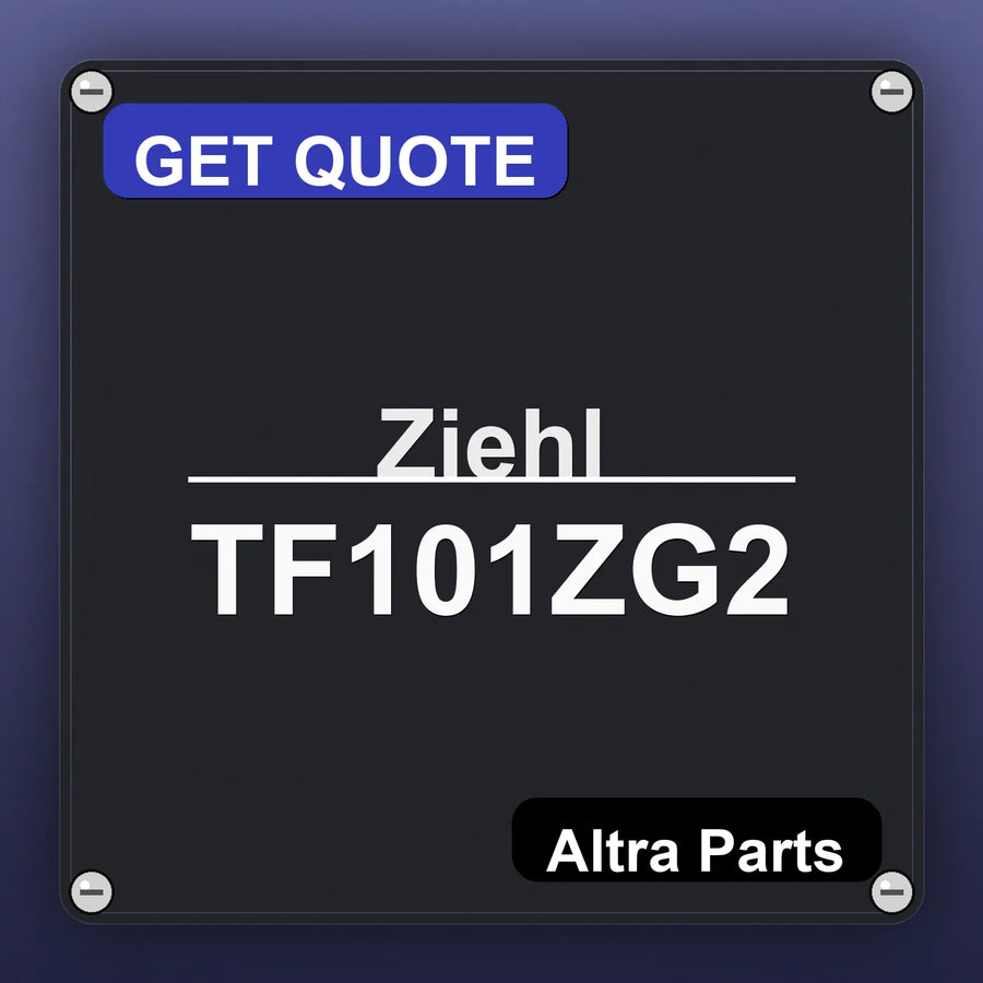 Ziehl TF101ZG2 industrial nameplate style image – Altra Parts. GET QUOTE.