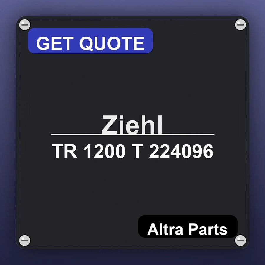 Ziehl TR 1200 T 224096 industrial nameplate style image – Altra Parts. GET QUOTE.