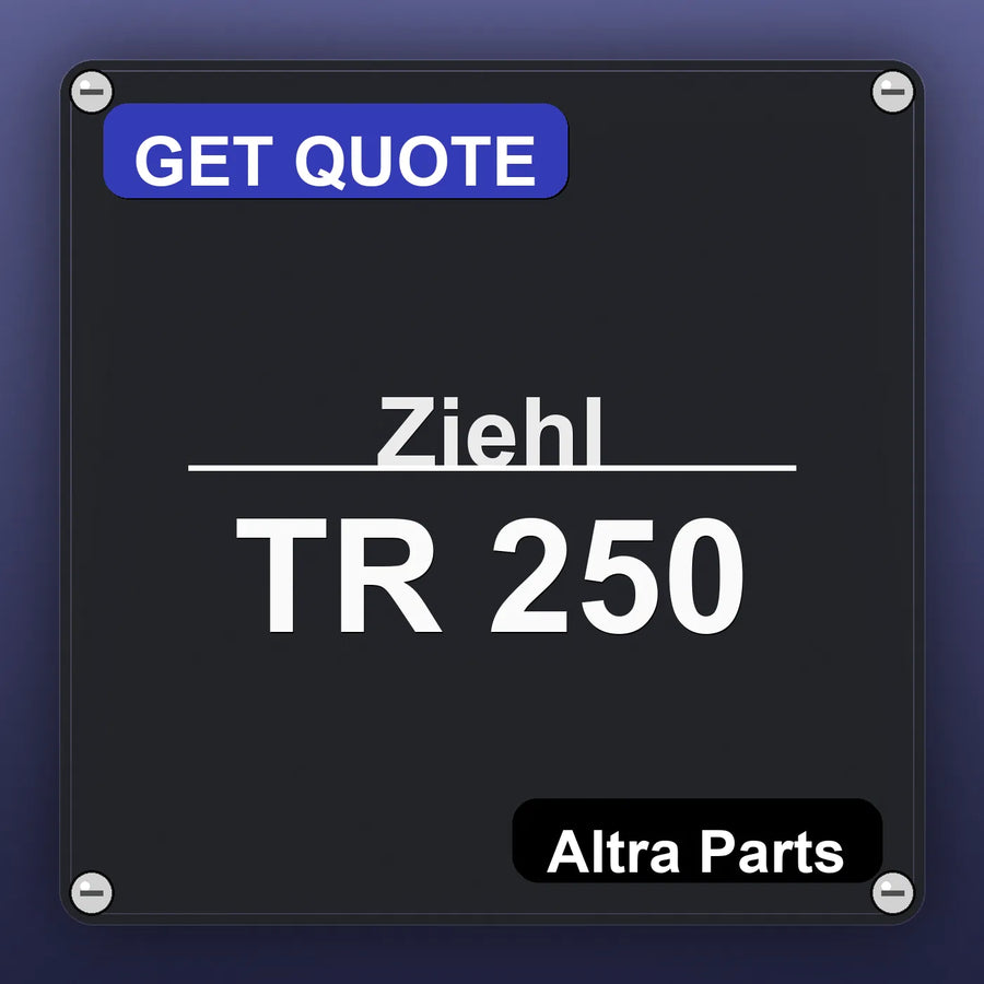 Ziehl TR 250 industrial nameplate style image – Altra Parts. GET QUOTE.