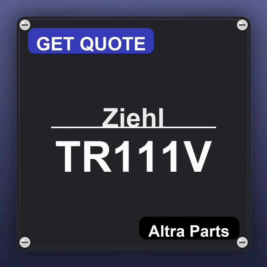 Ziehl TR111V industrial nameplate style image – Altra Parts. GET QUOTE.