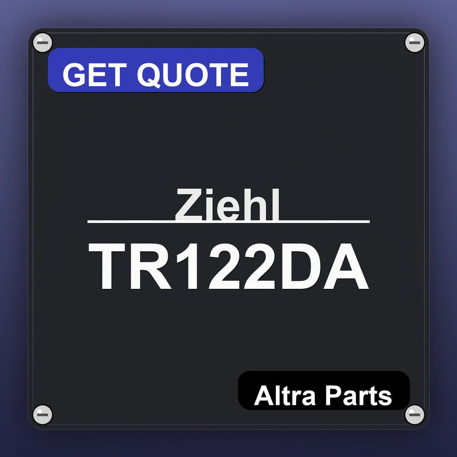 Ziehl TR122DA industrial nameplate style image – Altra Parts. GET QUOTE.