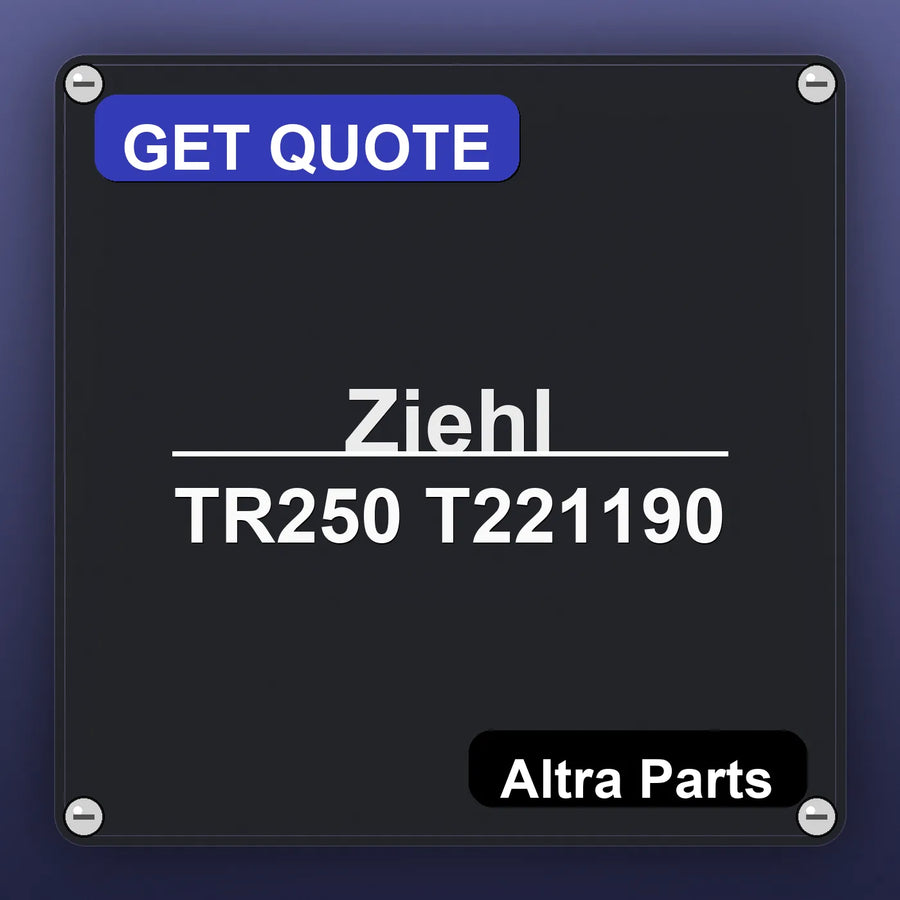 Ziehl TR250 T221190 industrial nameplate style image – Altra Parts. GET QUOTE.