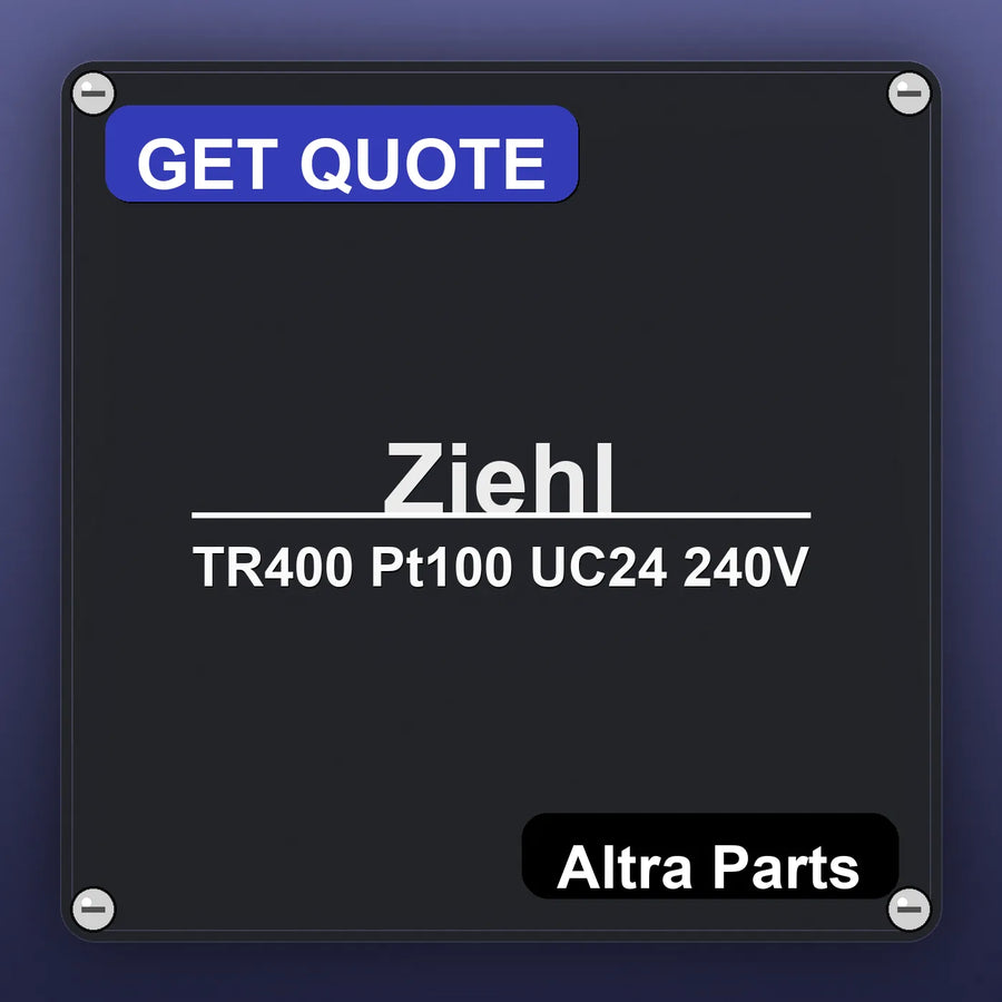 Ziehl TR400 Pt100 UC24 240V industrial nameplate style image – Altra Parts. GET QUOTE.